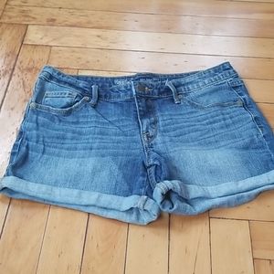 Faded blue jean shorts